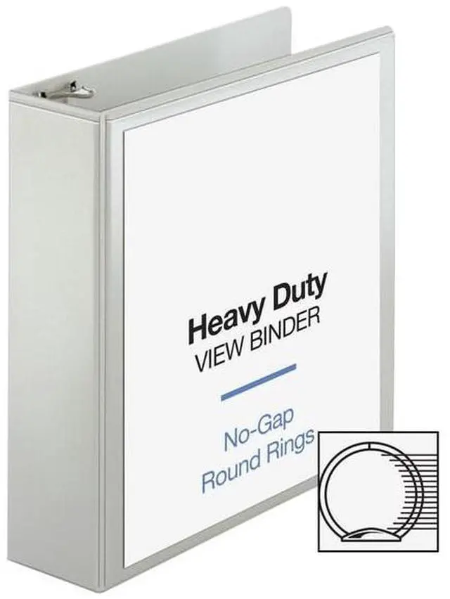 Alt view image 7 of 10 - Business Source View Binder Round Ring 3" Cap Letter-size White 19751