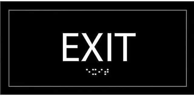 Alt view image 3 of 3 - Lorell Sign, Architectural, Exit, 4"Wx3/5"Lx8"H, Black (LLR02662)