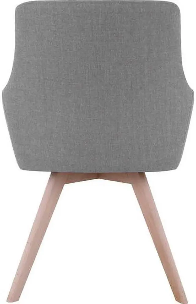 Alt view image 4 of 6 - Lorell Gray Flannel Guest Chair with Wood Legs - Four-legged Base - Gray - 25.1" Width x 24.8" Depth x 35" Height LLR685