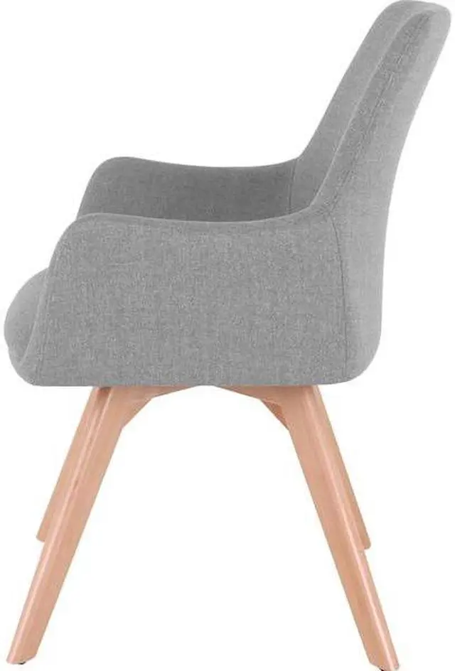 Alt view image 6 of 6 - Lorell Gray Flannel Guest Chair with Wood Legs - Four-legged Base - Gray - 25.1" Width x 24.8" Depth x 35" Height LLR685