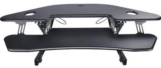 Alt view image 10 of 10 - Lorell Corner Desk Riser Adjustable 45-3/5"Wx31"Lx18-1/10"H BK 82014