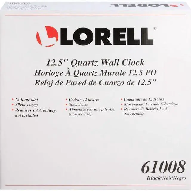 Alt view image 5 of 8 - Lorell 12-1/2" Slimline Wall Clock - Analog - Quartz