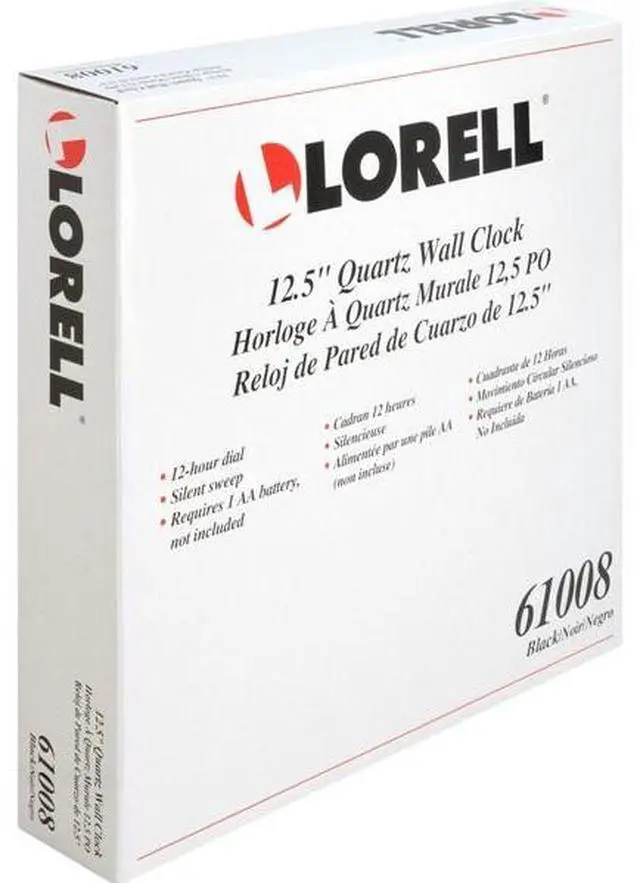 Alt view image 6 of 8 - Lorell 12-1/2" Slimline Wall Clock - Analog - Quartz