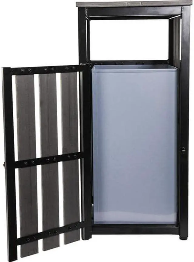 Alt view image 5 of 8 - Lorell Waste Bin, Outdoor, W/Ashtray, 15-3/4"X15-3/4"X33-3/5", Ccl (LLR42693)