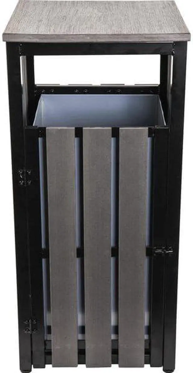 Alt view image 6 of 8 - Lorell Waste Bin, Outdoor, W/Ashtray, 15-3/4"X15-3/4"X33-3/5", Ccl (LLR42693)