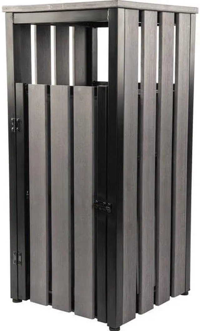 Alt view image 7 of 8 - Lorell Waste Bin, Outdoor, W/Ashtray, 15-3/4"X15-3/4"X33-3/5", Ccl (LLR42693)