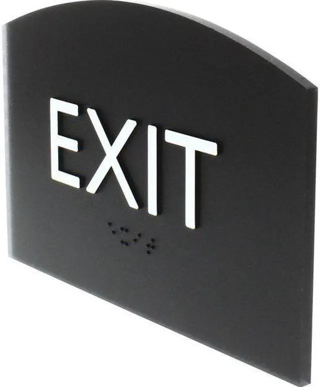 Alt view image 5 of 7 - Lorell Exit Sign, 4-1/2" x 6-4/5" x 1/2", Black, Each (LLR02680)