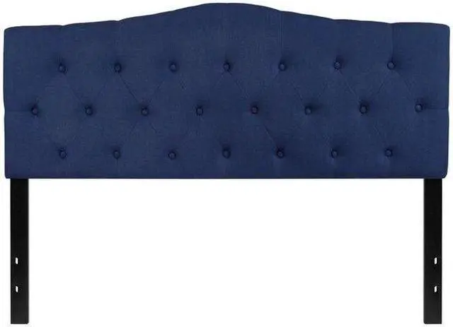 Alt view image 16 of 18 - Cambridge Tufted Upholstered Queen Size Headboard in Navy Fabric