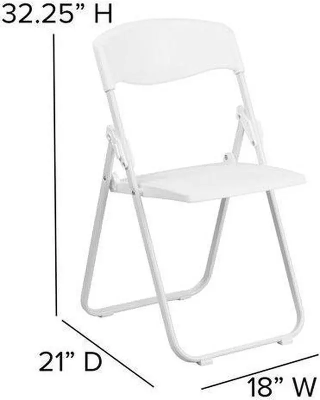 Alt view image 17 of 20 - 2 Pk. HERCULES Series 880 lb. Capacity Heavy Duty White Plastic Folding Chair with Built-in Ganging Brackets