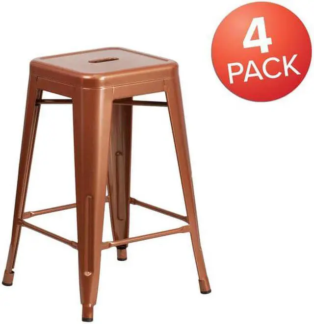 Alt view image 11 of 15 - FLASH FURNITURE 4-ET-BT3503-24-POC-GG Backless Copper Indoor-Outdoor Counter