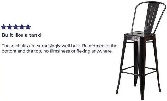 Alt view image 5 of 18 - FLASH FURNITURE 4-CH-31320-30GB-BQ-GG Black Metal Outdoor Stool,30"