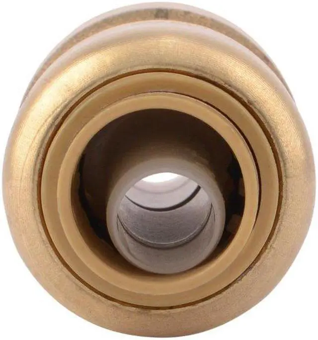 Alt view image 3 of 5 - SHARKBITE U006LF Push-Fit Coupling Fitting, 3/8 in Tube Size, Brass, Brass