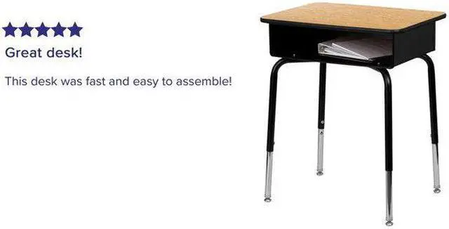 Alt view image 17 of 20 - Student Desk with Open Front Metal Book Box