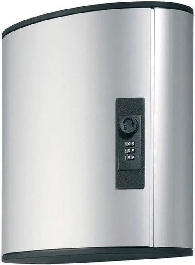 Alt view image 11 of 12 - Durable Locking Key Cabinet 36-Key Brushed Aluminum Silver 11 3/4 x 4 5/8 x 11
