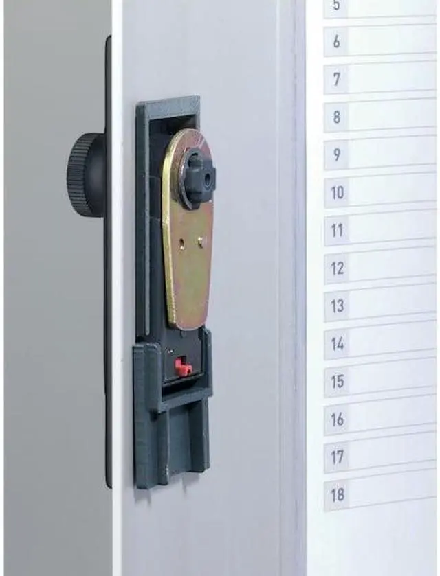 Alt view image 12 of 12 - Durable Locking Key Cabinet 36-Key Brushed Aluminum Silver 11 3/4 x 4 5/8 x 11