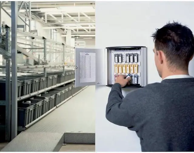 Alt view image 7 of 8 - durable key box with key lock, holds 18 key tags, 11 x 113/4 x 45/8 inches, brushed aluminum 195123