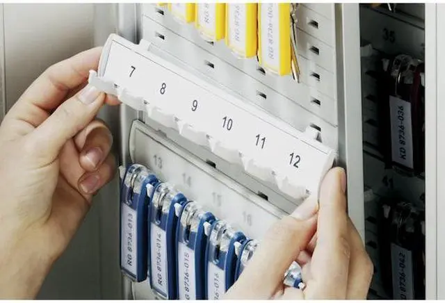 Alt view image 17 of 20 - Durable Locking Key Cabinet 54-Key Brushed Aluminum Silver 11 3/4 x 4 5/8 x 11