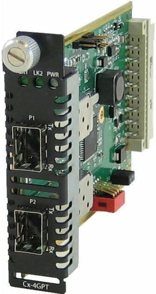 Alt view image 3 of 3 - Perle CM-4GPT-DSFP Fiber Mode Converter Module