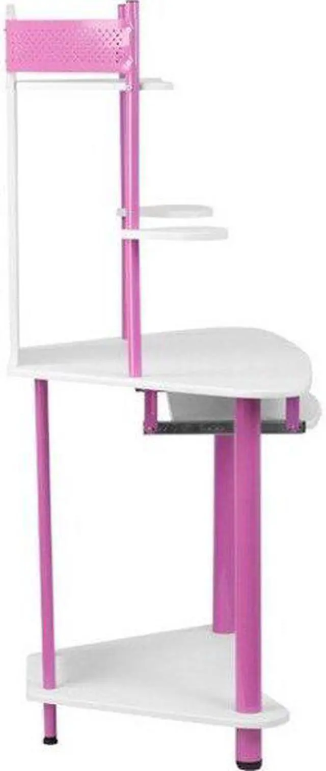 Alt view image 9 of 9 - Pink Corner Computer Desk with Hutch