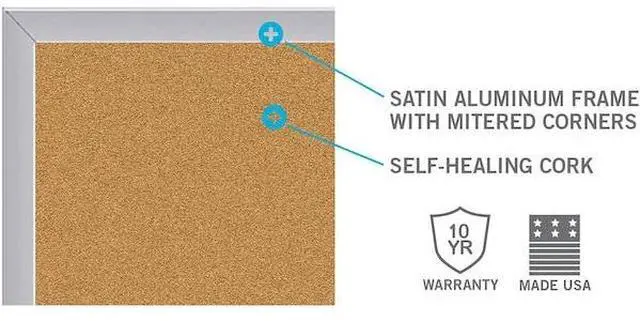 Alt view image 11 of 19 - GHENT 1318-1 Cork Bulletin Board 18"H x 24"W