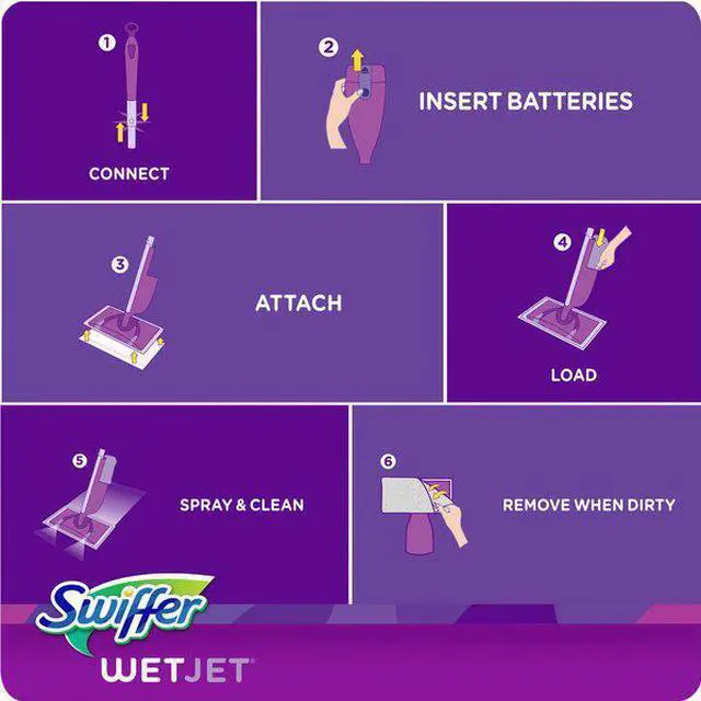 Alt view image 11 of 13 - Wet Jet Starter Kit,19 in. L,PK2 SWIFFER 92811