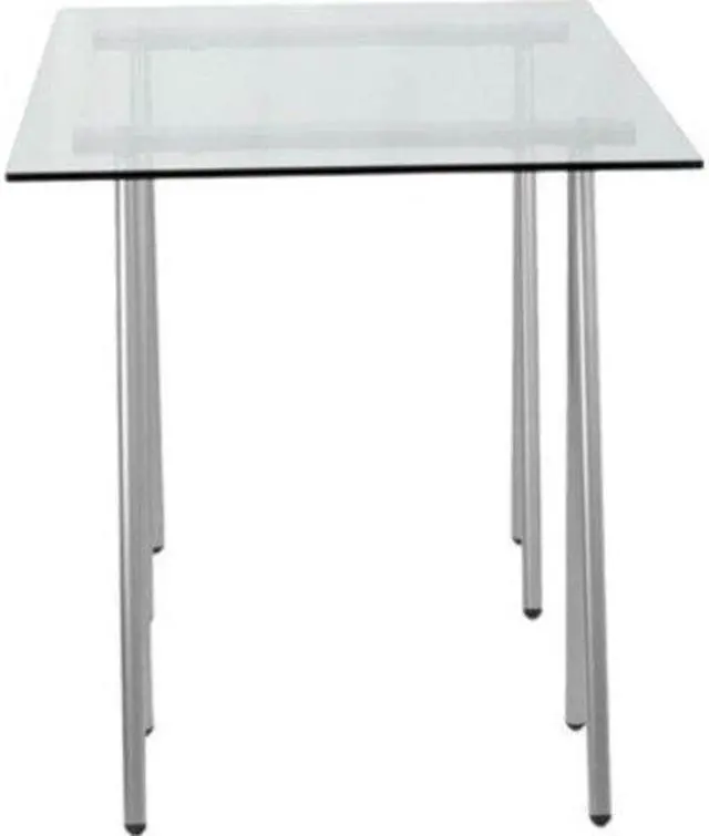 Alt view image 4 of 10 - Glass Computer Desk with Silver Metal Frame