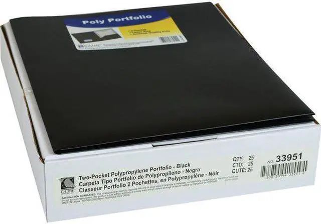 Alt view image 4 of 4 - C-LINE PRODUCTS 33951 Portfolio 8-1/2 x 11", 2 Pocket, Black, Pk25