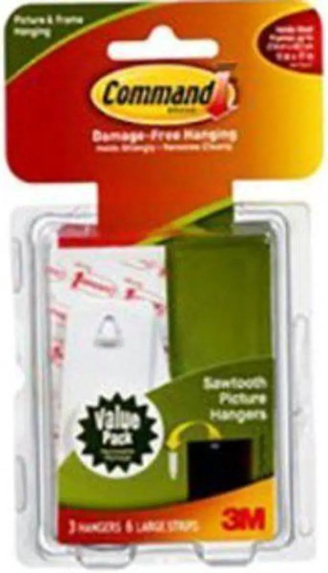 Alt view image 3 of 3 - COMMAND 17042 Sawtooth Hook,Plastic,1/16 In,PK3