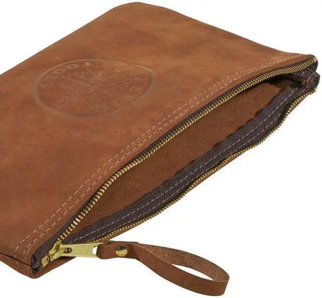 Alt view image 10 of 13 - KLEIN TOOLS 5139L Tool Bag, Top Grain Leather, 1 Pockets, Brown