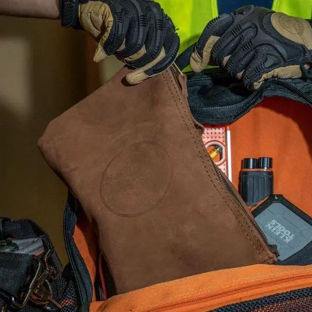 Alt view image 12 of 13 - KLEIN TOOLS 5139L Tool Bag, Top Grain Leather, 1 Pockets, Brown