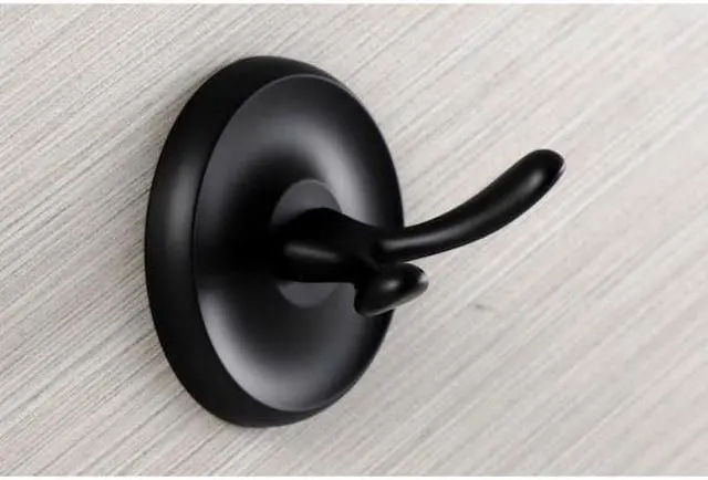 Alt view image 4 of 6 - Kingston Brass BA317MB Classic Robe Hook, Matte Black