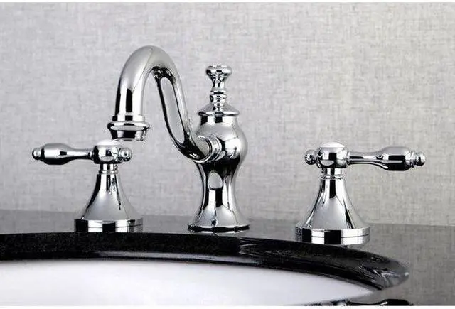 Alt view image 4 of 8 - Kingston Brass KC7161TAL Widespread Lavatory Faucet with Brass Pop-Up Classic Cross Handle, Chrome