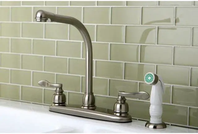 Alt view image 4 of 7 - Kingston Brass KB8758NFL NUWAVE FRENCH 8in Centerset High Arch Kitchen Faucet wi