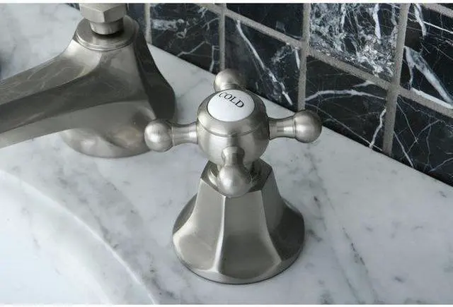 Alt view image 4 of 7 - Kingston Brass KS4468BX Two Handle 8 in. to 16 in. Widespread Lavatory Faucet with Brass Pop-up