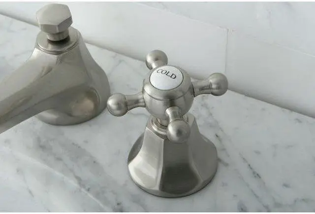Alt view image 3 of 7 - Kingston Brass KS4468BX Two Handle 8 in. to 16 in. Widespread Lavatory Faucet with Brass Pop-up