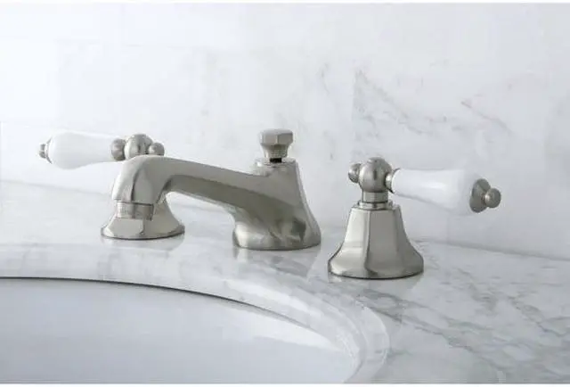 Alt view image 6 of 14 - Kingston Brass KS4468PL 8 Inch -18 Inch Widespread Lavatory Faucet - Satin Nickel