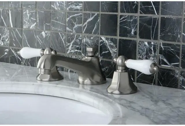 Alt view image 8 of 14 - Kingston Brass KS4468PL 8 Inch -18 Inch Widespread Lavatory Faucet - Satin Nickel