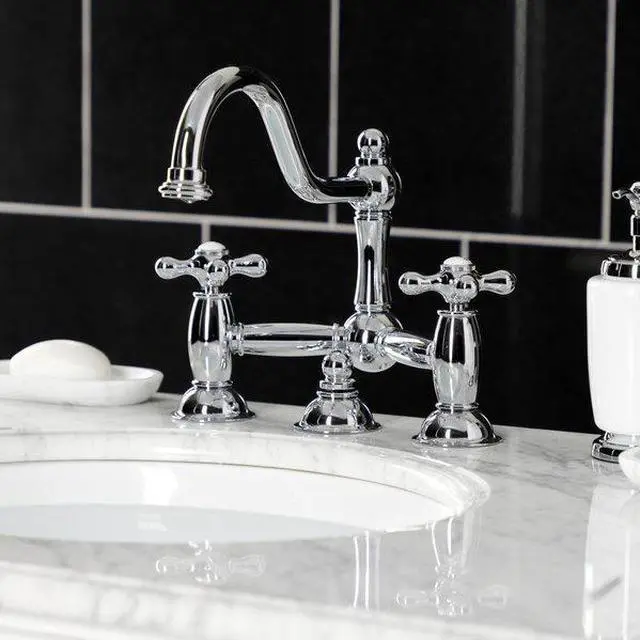 Alt view image 6 of 10 - Two Handle 8" Widespread Lavatory Faucet with Brass Pop-up in Chrome by Kingston Brass