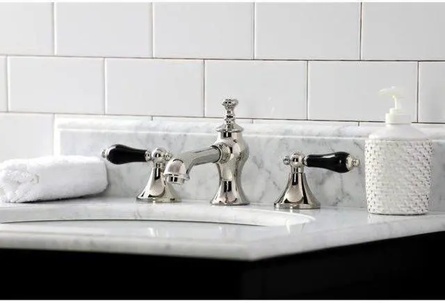 Alt view image 3 of 8 - Kingston Brass KC7066PKL Duchess Widespread Bathroom Faucet with Brass Pop-Up, Polished Nickel