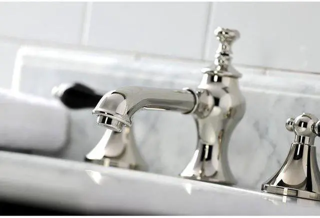 Alt view image 6 of 8 - Kingston Brass KC7066PKL Duchess Widespread Bathroom Faucet with Brass Pop-Up, Polished Nickel