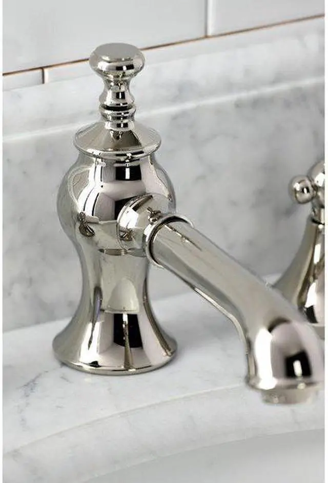 Alt view image 7 of 8 - Kingston Brass KC7066PKL Duchess Widespread Bathroom Faucet with Brass Pop-Up, Polished Nickel