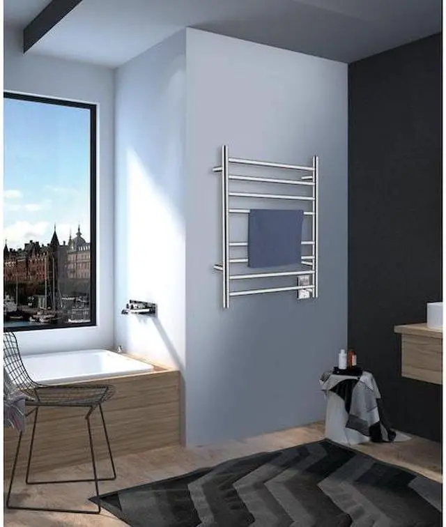 Alt view image 3 of 7 - Kingston Brass TWW3624SN Templeton Electric Hardwired or Plug-In Towel Warmer, Brushed Nickel