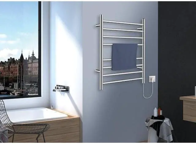 Alt view image 6 of 7 - Kingston Brass TWW3624SN Templeton Electric Hardwired or Plug-In Towel Warmer, Brushed Nickel