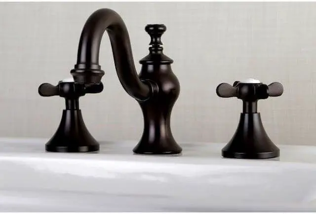 Alt view image 5 of 10 - Kingston Brass KC7165BEX Widespread Lavatory Faucet with Cross Handle & Brass Pop-Up, Oil Rubbed Bronze