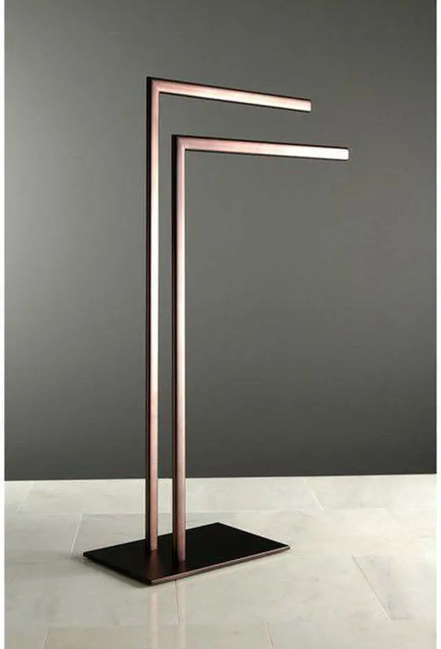 Alt view image 5 of 11 - Kingston Brass SCC3095 Modern Edenscape Pedestal Dual Towel Rack - Oil Rubbed Bronze