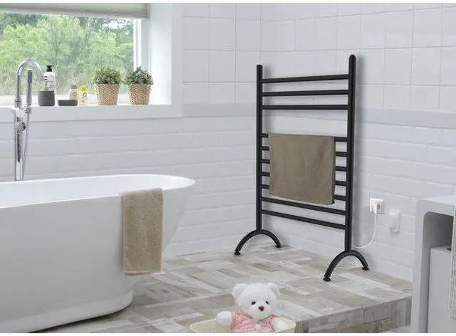 Alt view image 3 of 5 - Kingston Brass TWF3123MB Templeton Freestanding Towel Warmer, Matte Black