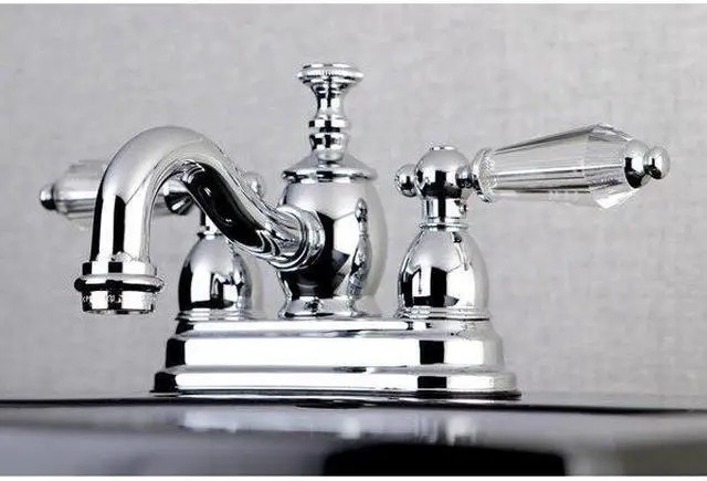 Alt view image 4 of 5 - Kingston Brass KS7101WLL 4 in. Centerset Lavatory Faucet with Brass Pop-Up, Polished Chrome
