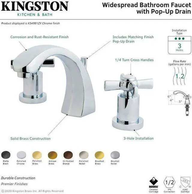 Alt view image 5 of 5 - Kingston Brass KS4985ZX Kingston Brass Millennium Widespread Lavatory Faucet, Oil Rubbed Bronze