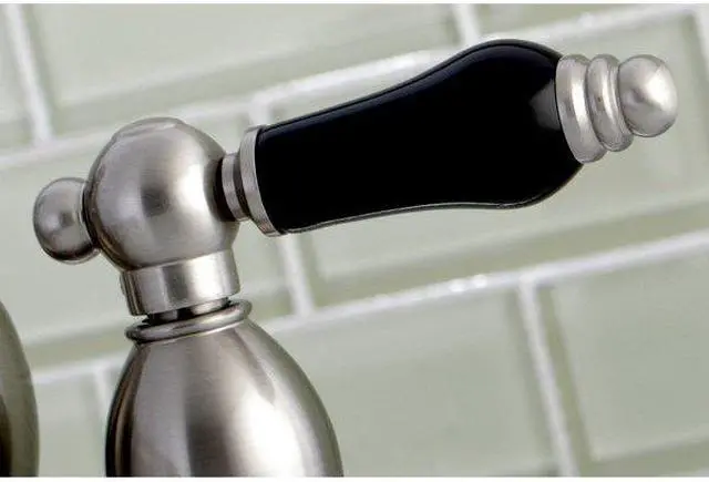 Alt view image 3 of 4 - Kingston Brass KS7008PKL 4 in. Centerset Lavatory Faucet with Brass Pop-Up, Satin Nickel