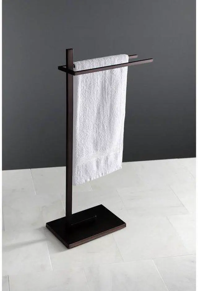Alt view image 11 of 18 - Kingston Brass SCC8605 Modern Edenscape Pedestal Dual Towel Rack - Oil Rubbed Bronze